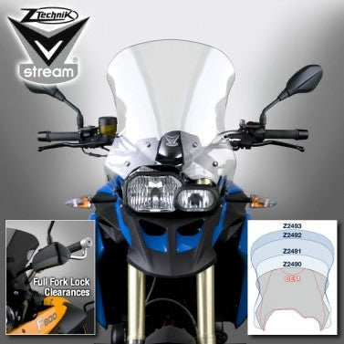 BMW F800GS Windshield F650GS V-Stream Clear Touring sport windscreen Ztechnik Z2491 2013 -2018