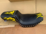 Mustang seat Harley-Davidson FXR yellow flames Squareback Rare Comfort step up