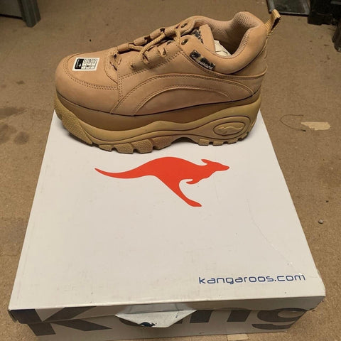 Vintage KangaROOS Platform trainers  90,s Rave Honey RARE NEW size 3 BIG sole