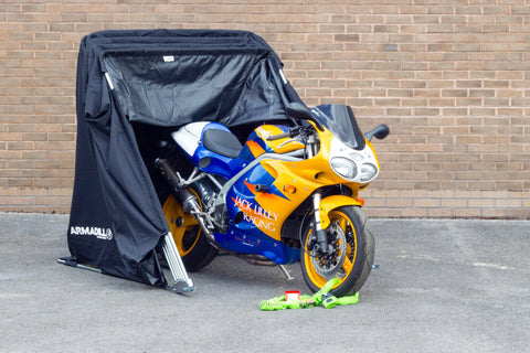 Armadillo Motorcycle Garage Shelter motorbike fold up  collapsable  - Large (345cm X 137cm X 190cm)