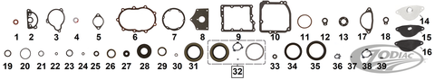 Transmission Gasket & Seals for 1936-1986 4 Speed Big Twin