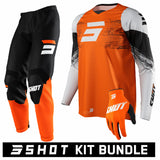 Shot RAW Burst Neon Orange Kit Bundle (Jersey: Extra Large, Pants: 36'' Waist, Gloves: Size 11)