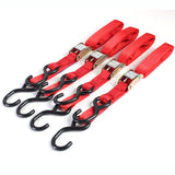 Bike It 4 Piece Red Autolock Tiedown